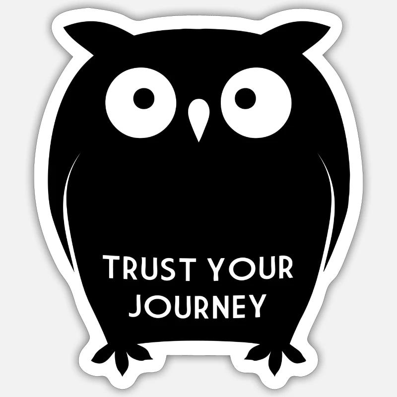 trust your journey - Eule - Reise Sticker size S (10 x 10 cm)