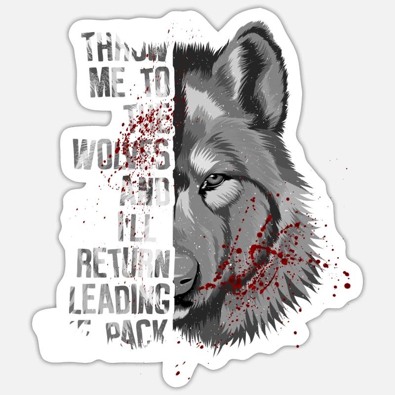 Motivation Wolf Wolfsrudel - Sticker Größe S (10 x 10 cm) - Mattweiß