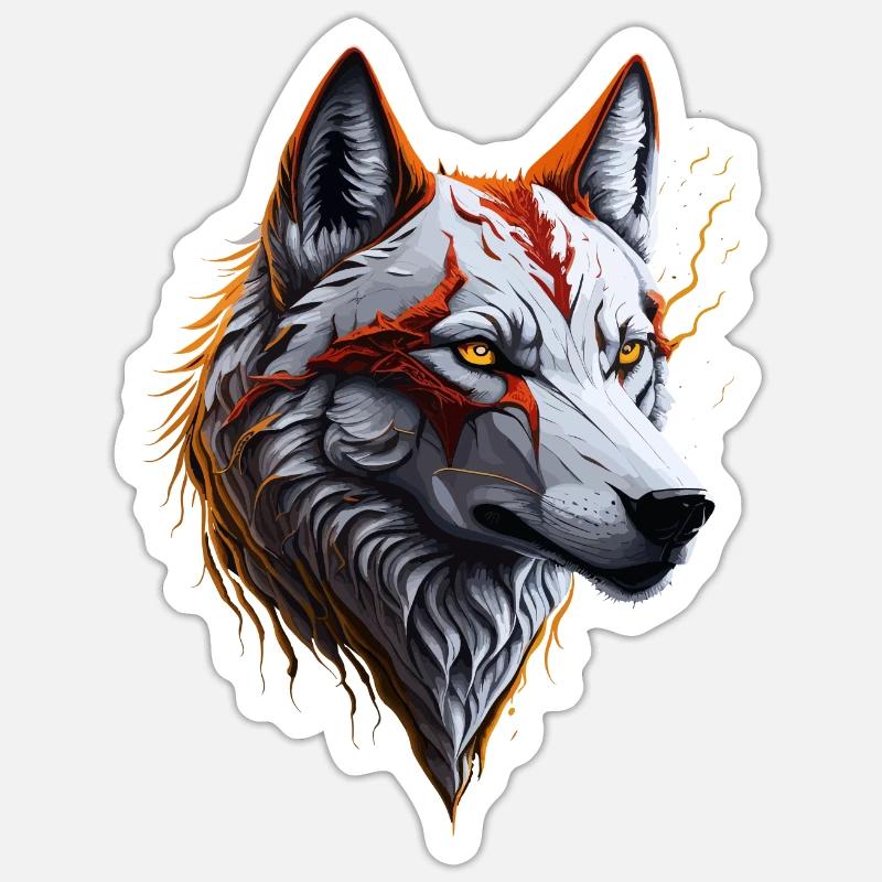 WOLF DESIGN - Sticker Größe S (10 x 10 cm) - Mattweiß