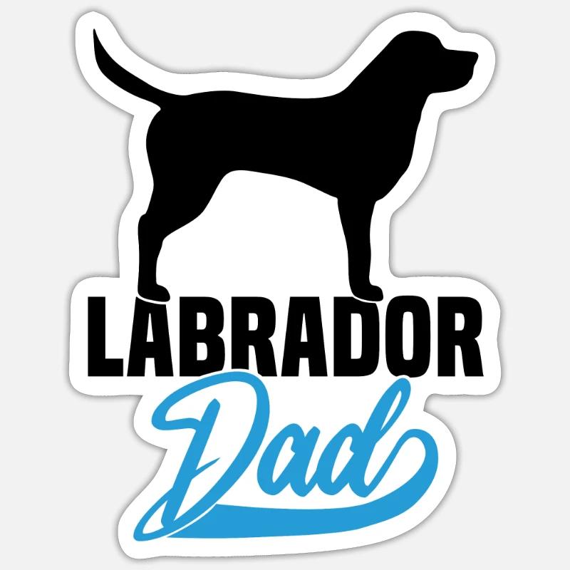 Papa Labrador - Sticker taille S (10 x 10 cm) - blanc mat