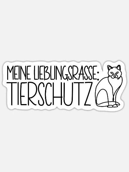 Tierschutz Katze Meine Lieblingsrasse Tierschutz - Sticker Größe S (10 x 10 cm) - Mattweiß