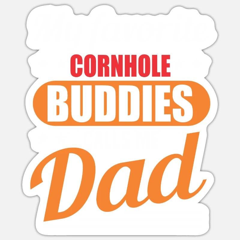 Cornhole - Sticker taille S (10 x 10 cm) - blanc mat