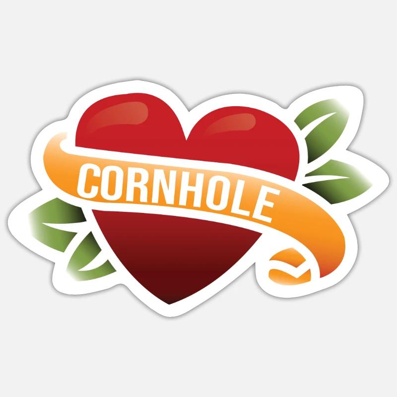 Cornhole - Sticker Größe S (10 x 10 cm) - Mattweiß
