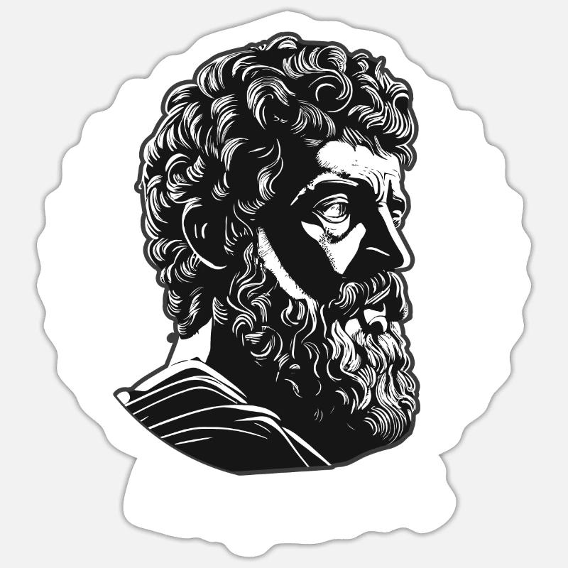 Marcus Aurelius Greek Stoic Philosopher Stoicism Sticker size S (10 x 10 cm)