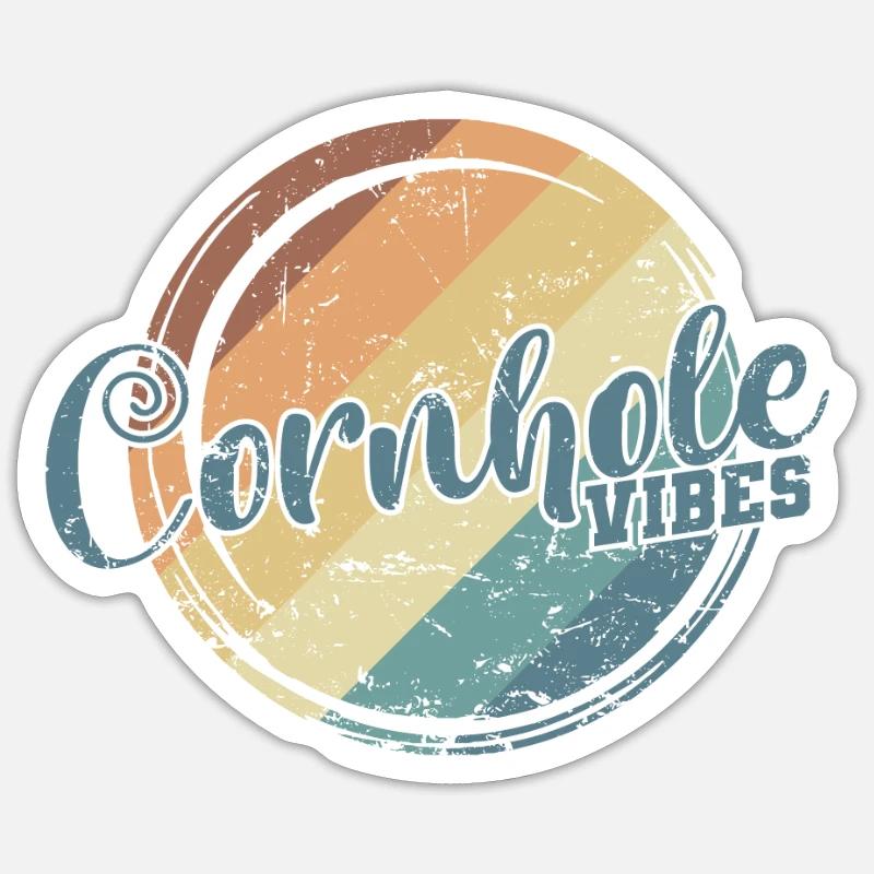 Cornhole Vibes Game Hobby Sticker size S (10 x 10 cm)
