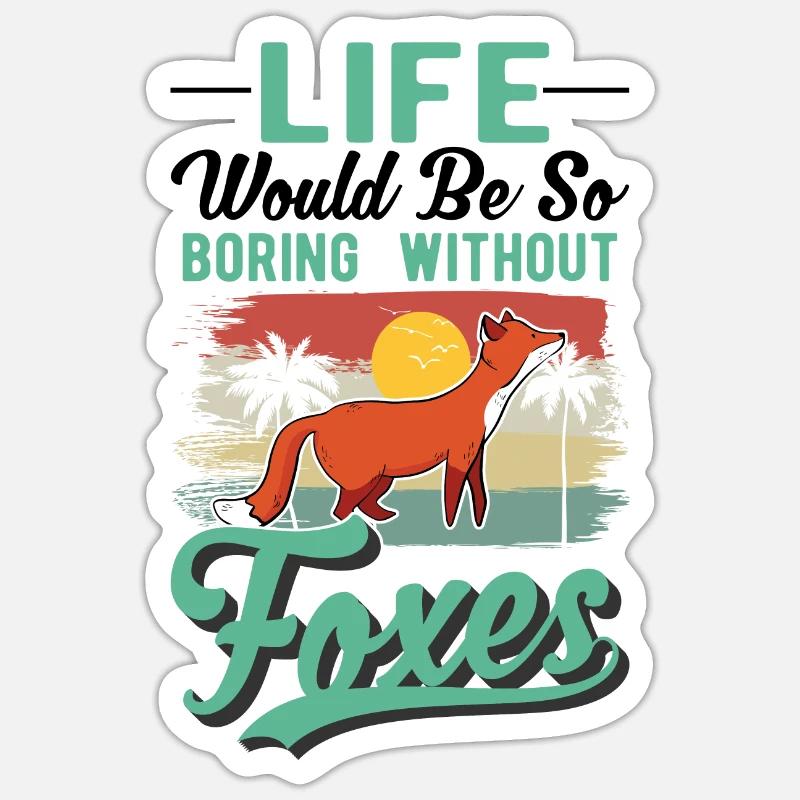 Rot Geschenk Rotfuchs Sticker Größe S (10 x 10 cm)