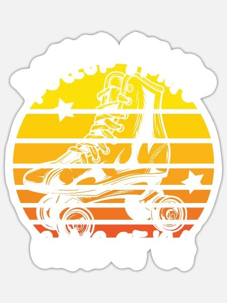 Rollschuhfahrer Rollerskates Rollschuh Gang 1964 - Sticker Größe S (10 x 10 cm) - Mattweiß