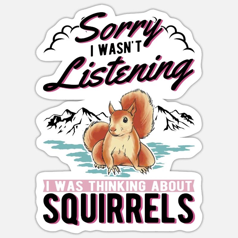 Eichhörnchen Geschenk Grauhörnchen Squirrel Sticker Größe S (10 x 10 cm)