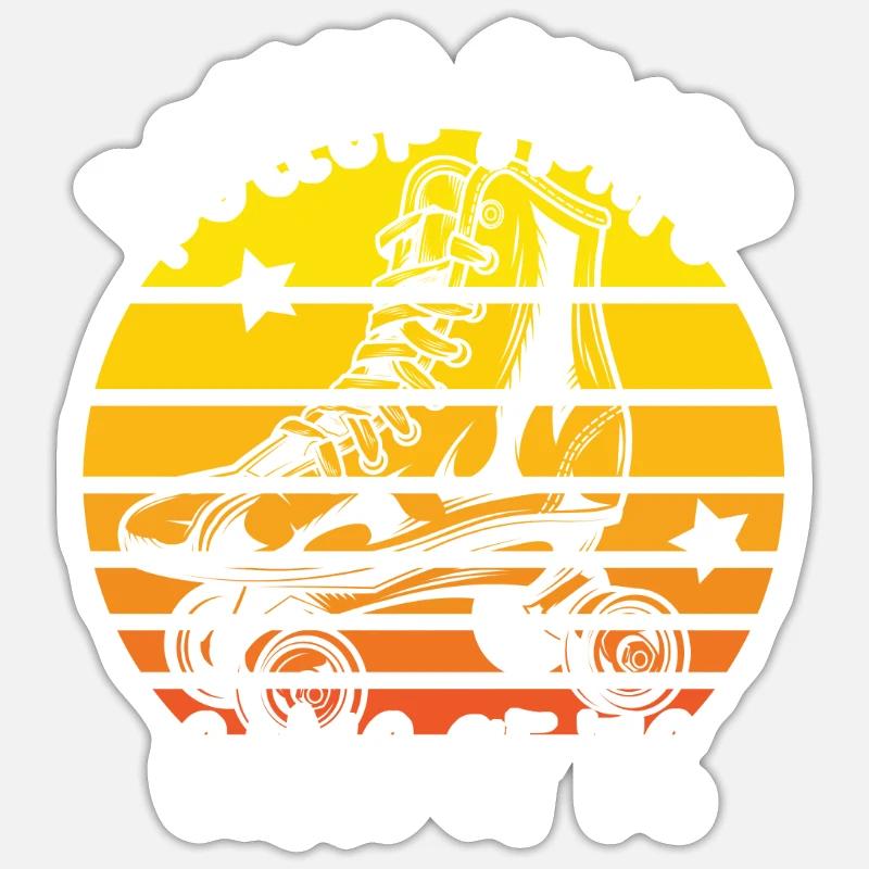 Rollschuhfahrer Rollerskates Rollschuh Gang 1976 Sticker Größe S (10 x 10 cm)