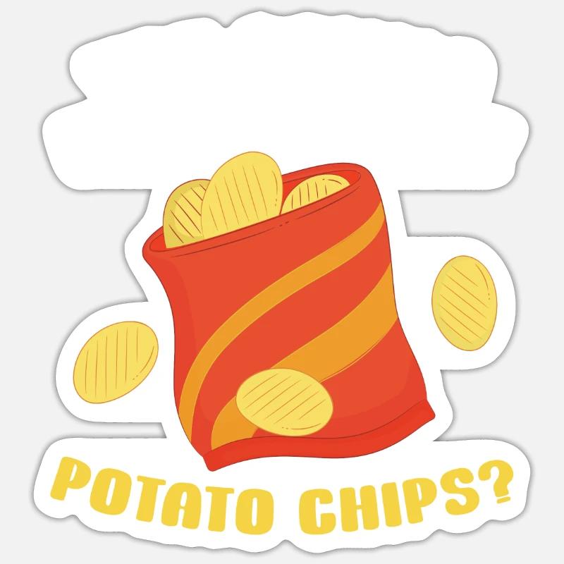 Chips Essen Snacks Süßigkeiten Geschenk - Sticker Größe S (10 x 10 cm) - Mattweiß