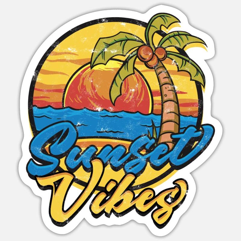Sunset vibes - Sunset - Sticker size S (10 x 10 cm) - white matte