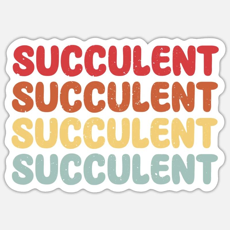 Succulent lettering - Sticker size S (10 x 10 cm) - white matte