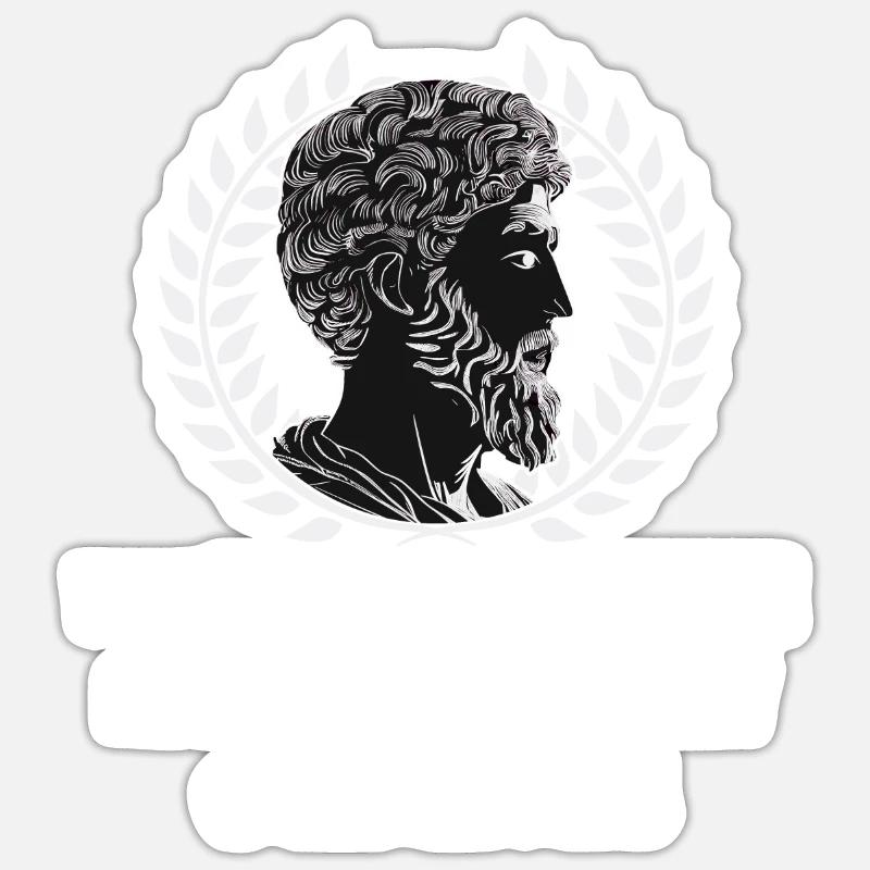 Marcus Aurelius Stoic Philosopher Stoicism Happine Sticker size S (10 x 10 cm)