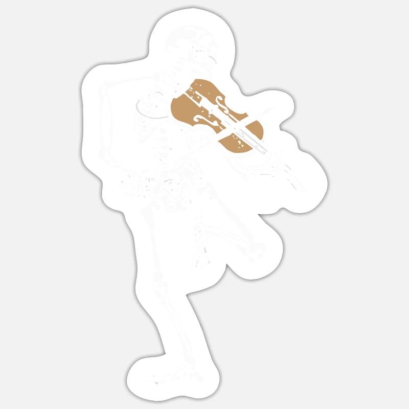 Violon squelette Sticker taille S (10 x 10 cm)