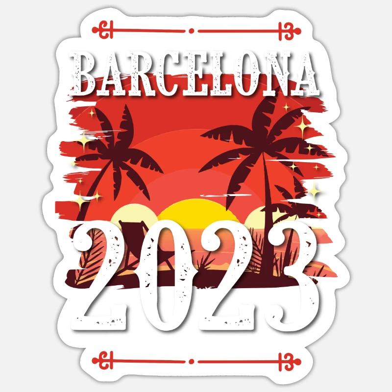 Barcelone 2023 - Sticker taille S (10 x 10 cm) - blanc mat