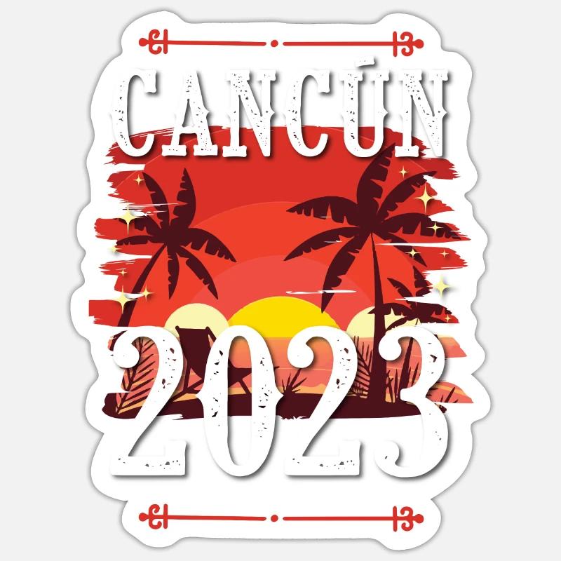 Cancun 2023 - Sticker Größe S (10 x 10 cm) - Mattweiß
