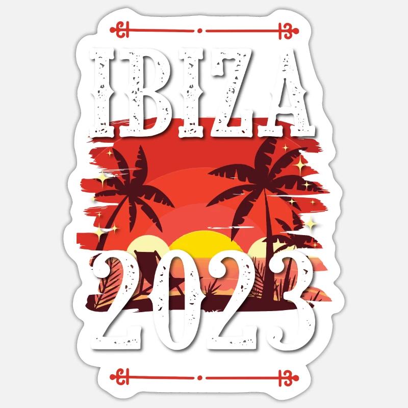 Ibiza 2023 - Sticker taille S (10 x 10 cm) - blanc mat