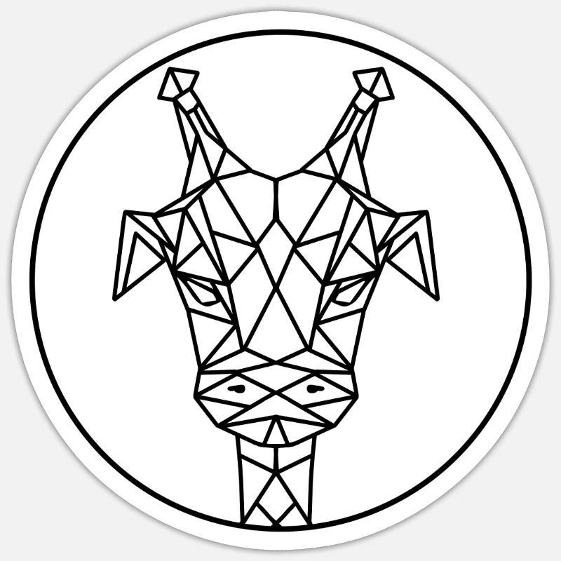Geo-Giraffe - Sticker Größe S (10 x 10 cm) - Mattweiß