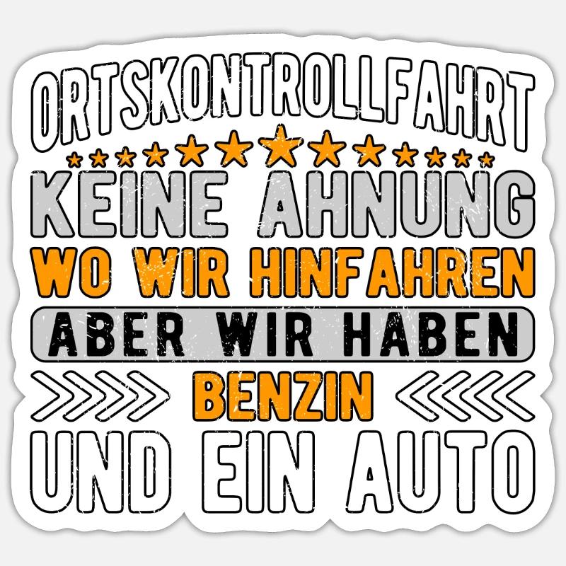 OKF Ortskontrollfahrt - Sticker Größe S (10 x 10 cm) - Mattweiß