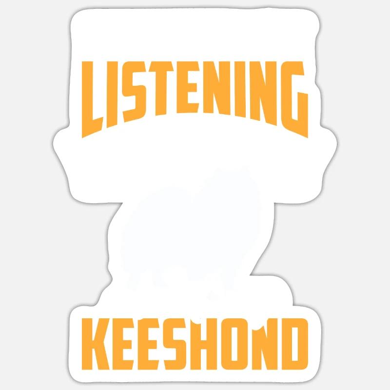 Pensée de Wolfsspitz German Keeshond Sticker taille S (10 x 10 cm)