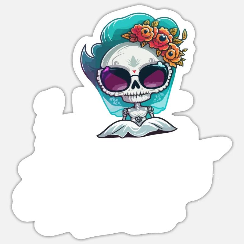 Team Bride Wedding Skeleton - Sticker size S (10 x 10 cm) - white matte