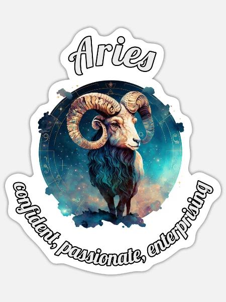Aries Sternzeichen Widder Astronomie - Sticker Größe S (10 x 10 cm) - Mattweiß