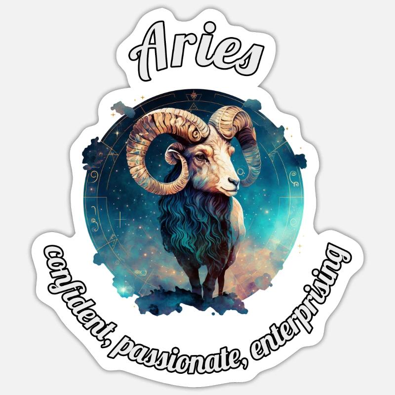 Aries Sternzeichen Widder Astronomie - Sticker Größe S (10 x 10 cm) - Mattweiß
