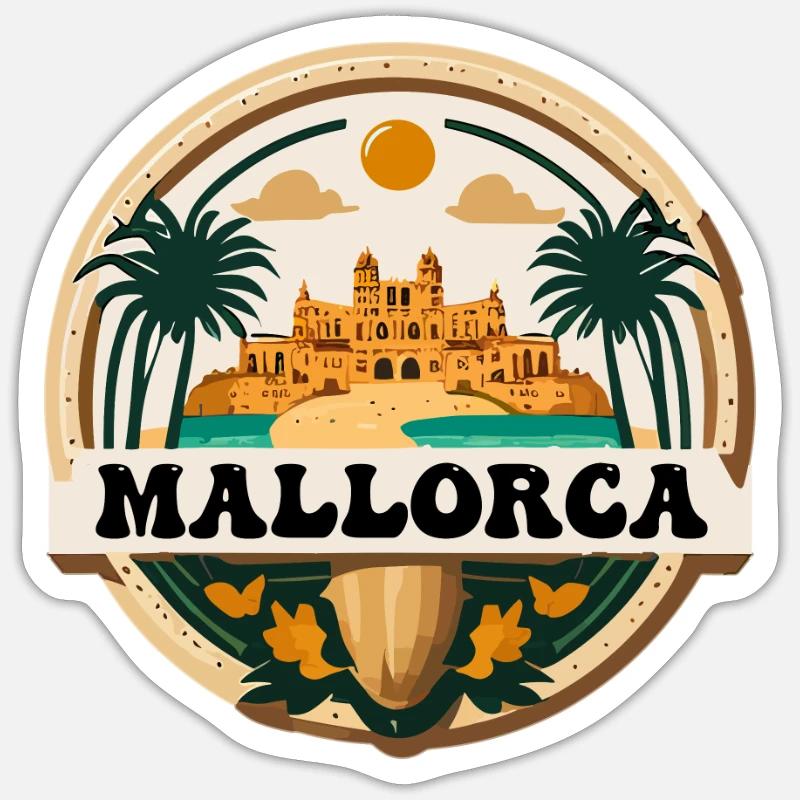 Mallorca Logo - Sticker Größe S (10 x 10 cm) - Mattweiß