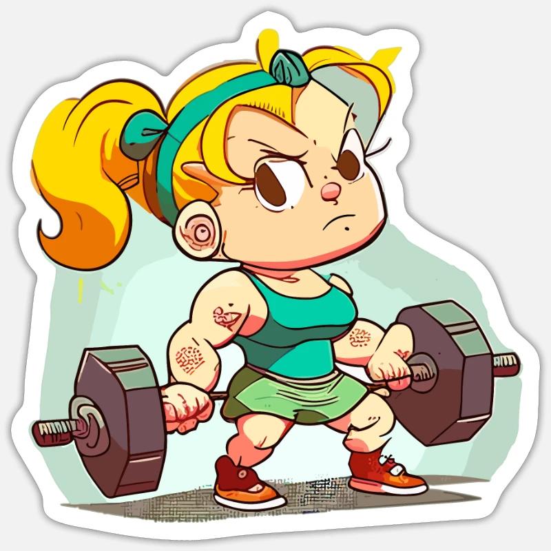 Fille de gym - Sticker taille S (10 x 10 cm) - blanc mat