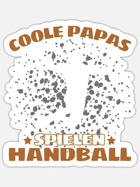 COOLE PAPAS SPIELEN HANDBALL Handballer - Sticker Größe S (10 x 10 cm) - Mattweiß