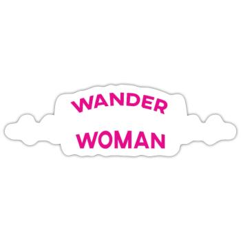 Wanderwoman Bergfan Wanderer Frauen Hiking - Sticker Größe S (10 x 10 cm) - Mattweiß - Vorne