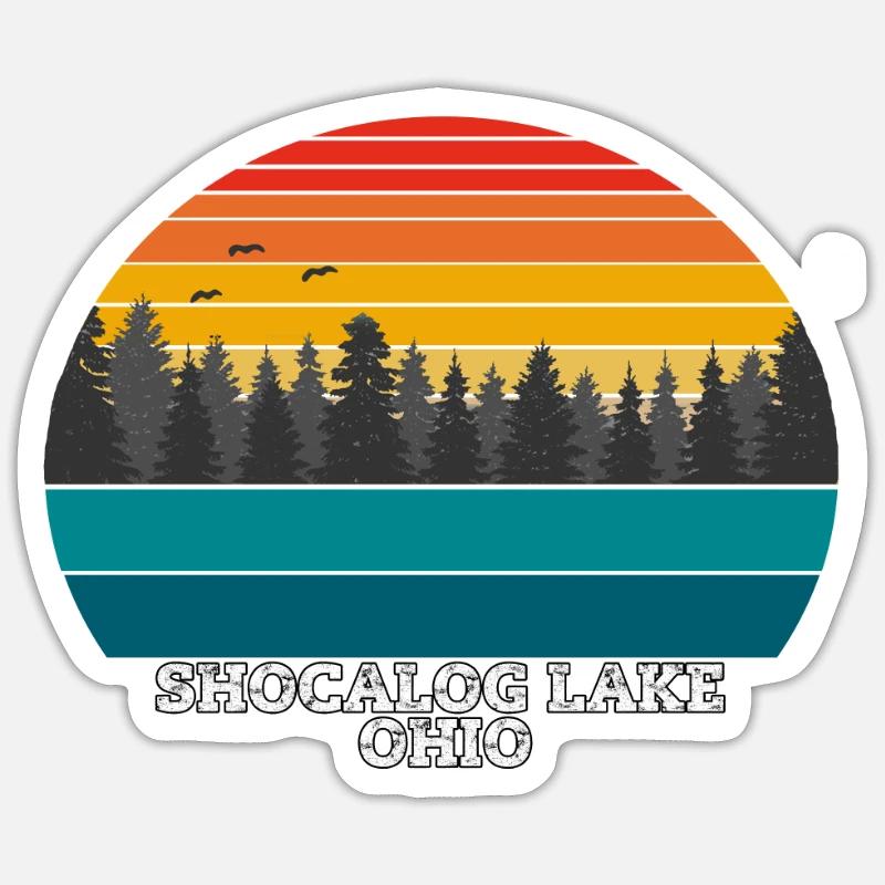 Lac Shocalog Ohio - Sticker taille S (10 x 10 cm) - blanc mat