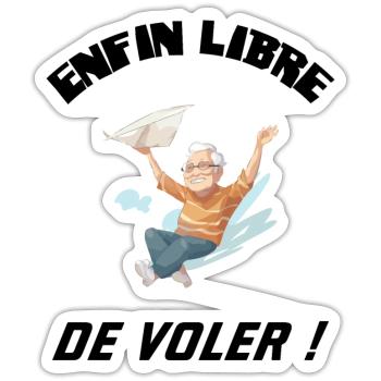 Enfin libre de voler - Sticker taille S (10 x 10 cm) - blanc mat - Devant