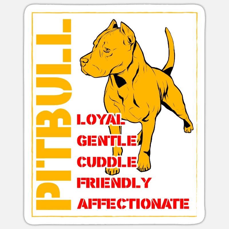 Pitbull loyal gentle cuddle friendly affectionate Sticker Größe S (10 x 10 cm)