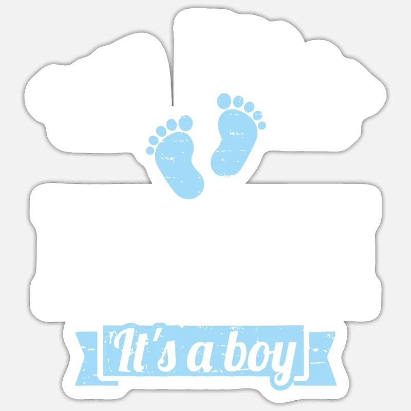 2ème deuxième fois maman de 2 c’est un garçon - Sticker taille S (10 x 10 cm) - blanc mat