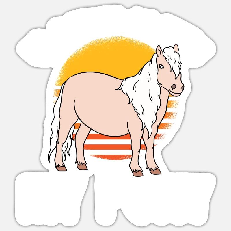 I'd Rather Be With My Pony - Sticker Größe S (10 x 10 cm) - Mattweiß