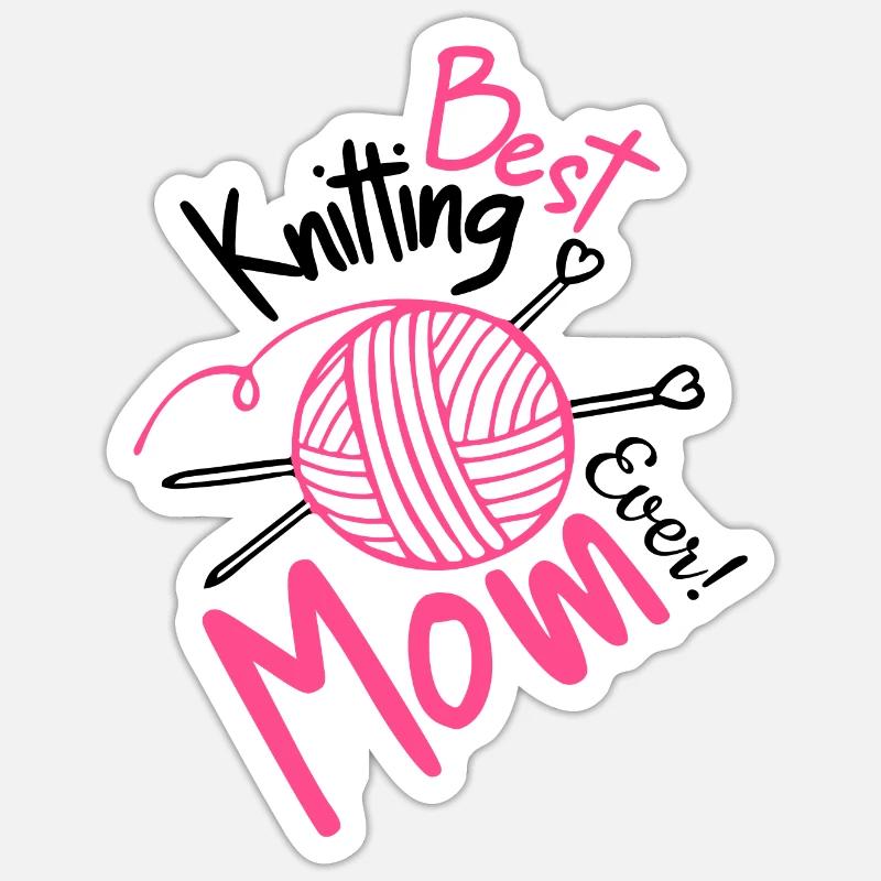 Beste Strickmutter aller Zeiten - Sticker Größe S (10 x 10 cm) - Mattweiß