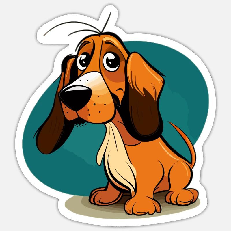 Chien dans le style comique - Sticker taille S (10 x 10 cm) - blanc mat