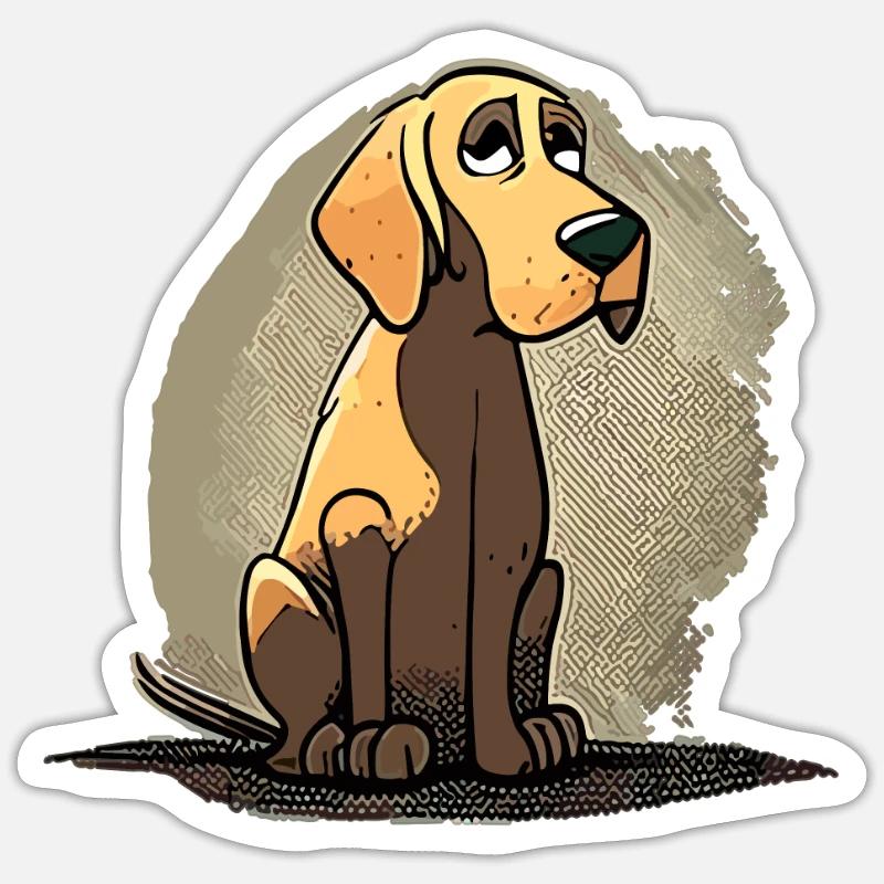 Chien dans le style comique - Sticker taille S (10 x 10 cm) - blanc mat