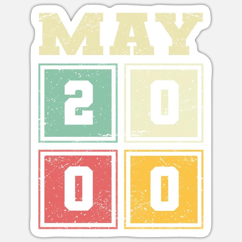23ème anniversaire mai millésime 2000 - Sticker taille S (10 x 10 cm) - blanc mat