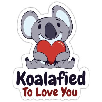 Valentine's Day Koala Love Wildlife Koala Lover - Sticker size S (10 x 10 cm) - white matte - Front