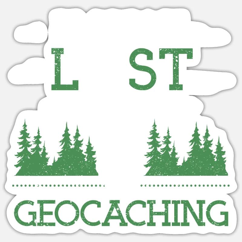 Ich bin nicht verloren ich bin Geocaching Geocache - Sticker Größe S (10 x 10 cm) - Mattweiß