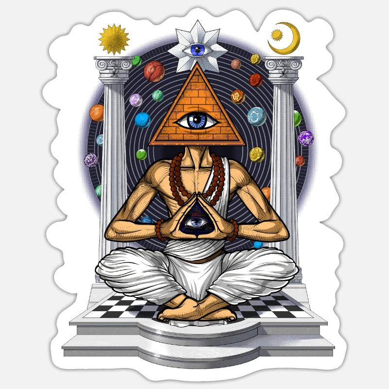 Pyramide Illuminati Sticker taille S (10 x 10 cm)