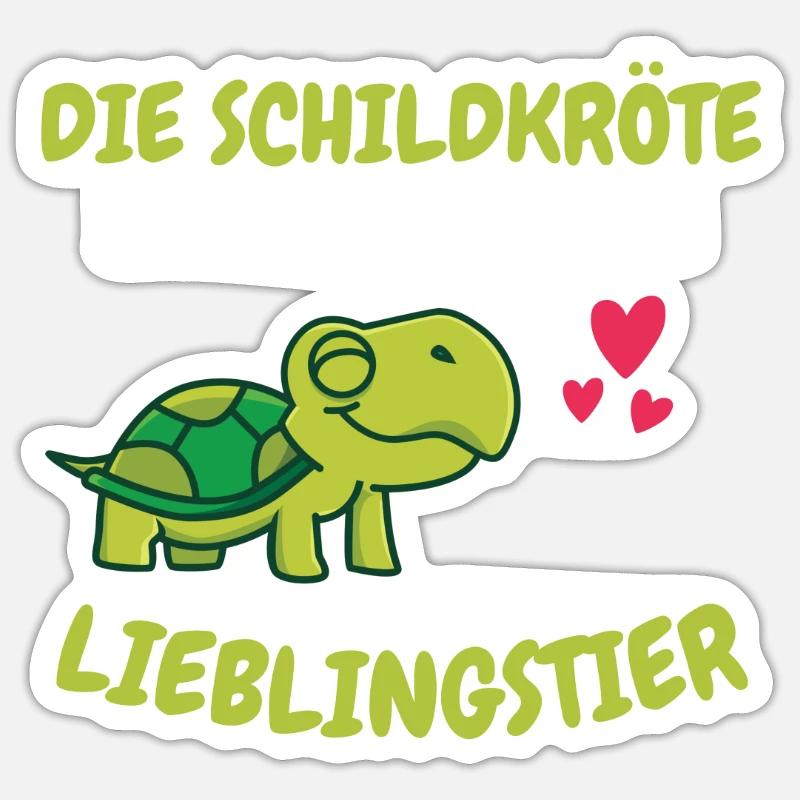 Lieblingstier Meerestier Tier Geschenk Schildkröte - Sticker Größe S (10 x 10 cm) - Mattweiß