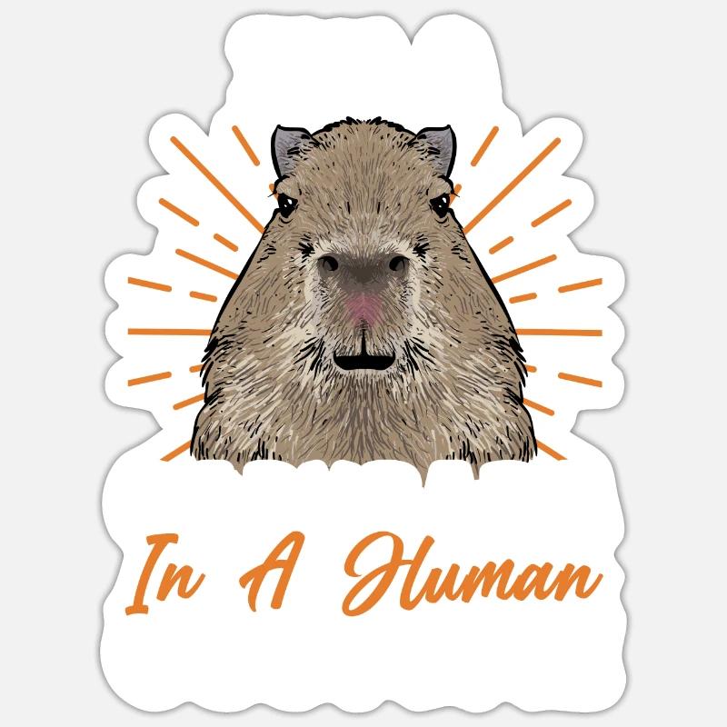 Capybara Nagetier - Sticker Größe S (10 x 10 cm) - Mattweiß