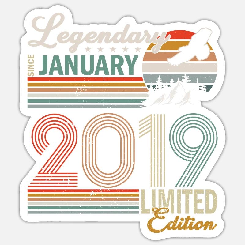 Legendary since January 2019 - Sticker size S (10 x 10 cm) - white matte