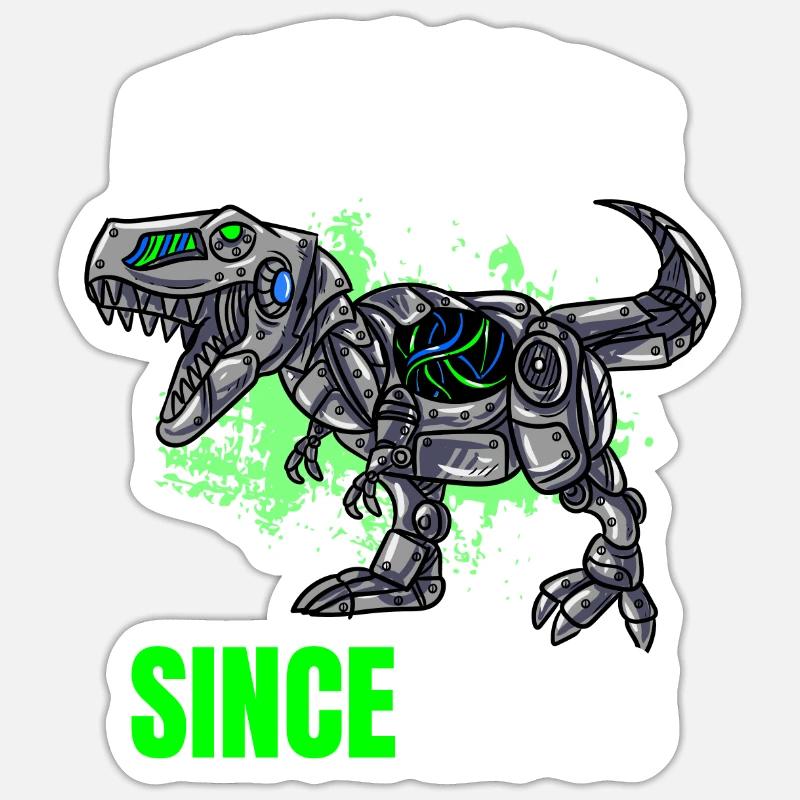 Awesome seit 2018 - 5. Dinosaurier Geburtstag - Sticker Größe S (10 x 10 cm) - Mattweiß