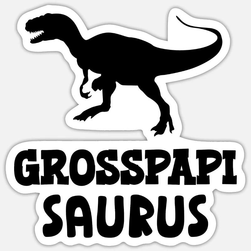 Grosspapi Saurus Großvater Opa Schweiz Opi Sticker Größe S (10 x 10 cm)