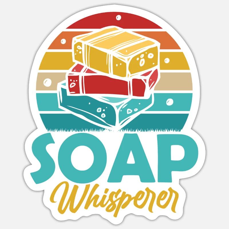 Soap Whisperer Soapmaking Soapmaker - Sticker size S (10 x 10 cm) - white matte
