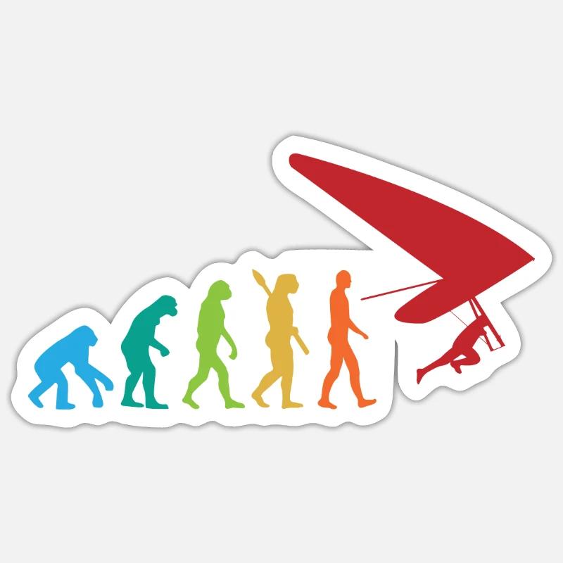 EVOLUTION HANG GLIDERS - Sticker size S (10 x 10 cm) - white matte